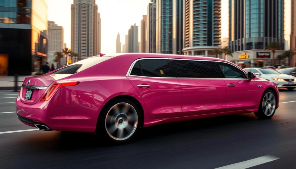 Ride in Style with Dubai's Pink Limousine 1 image 1