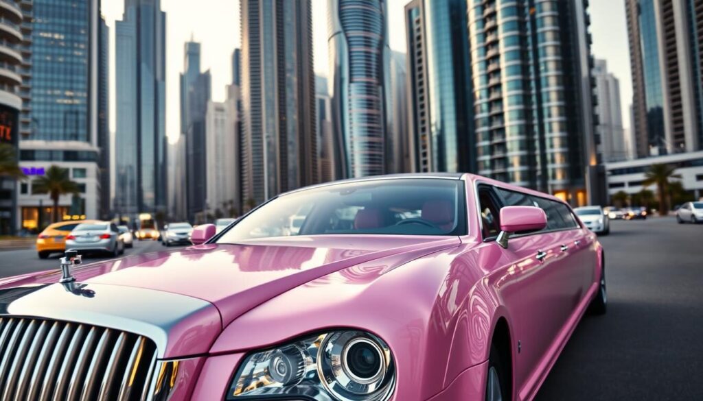 Ride in Style with Dubai's Pink Limousine 2 image 2