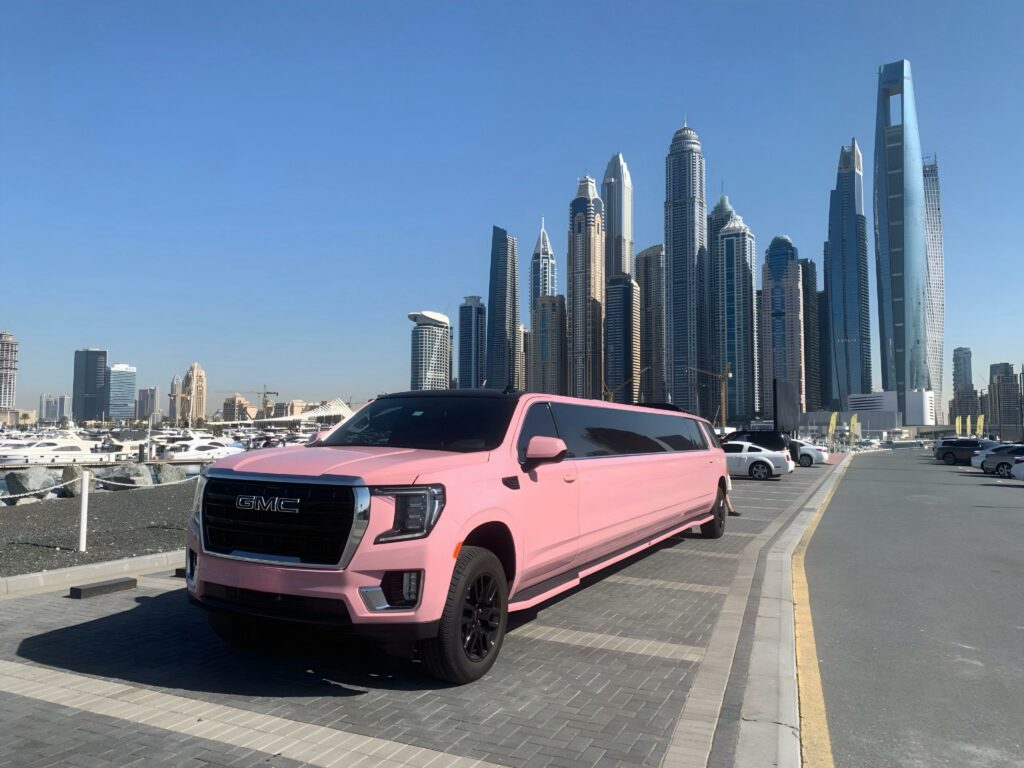 limousine company near me in dubai 1 pink limousine dubai